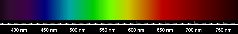 Światło żarówki wolframowej ma widmo ciągłe składające się z fal o wszystkich                 długościach
